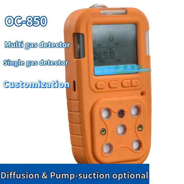 OC-850 Multi Gas Detector Portable 1-5 Gas Analyzer with Pump and Alarm
