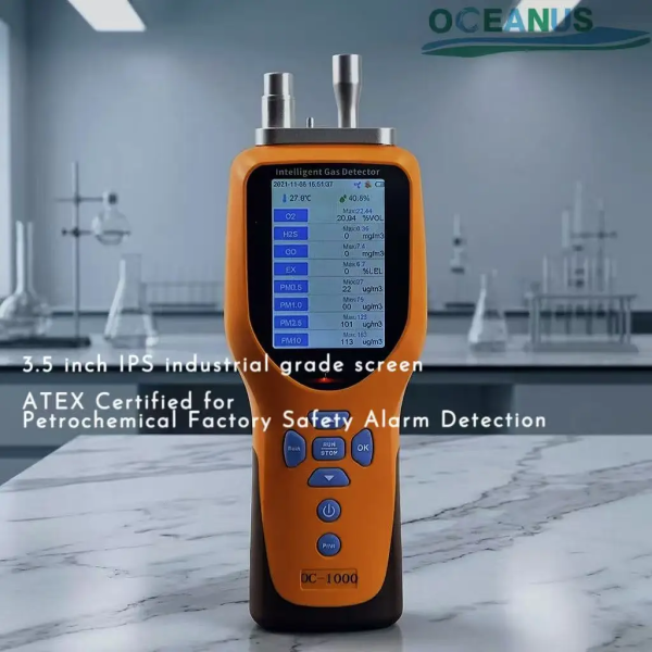 Oceanus OC-1000  Odor Gas Detector, Custom TVOC NH3 H2S Gas, Electrochemical Sensor, 6-in-1 Design for Refinery Gas Safety Warning