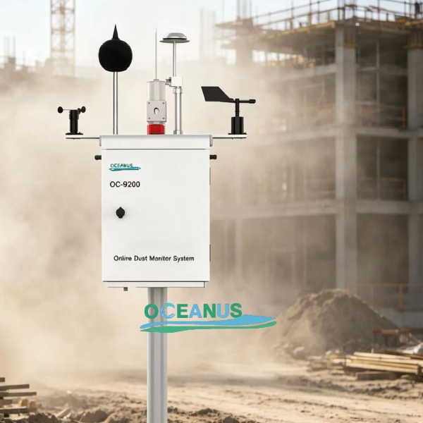 OC-9200 Outdoor Dust Monitor PM2.5 PM10 TSP Noise IP55 Pump Suction 4G Cloud Transmission Construction & Industrial Dust Monitoring Use