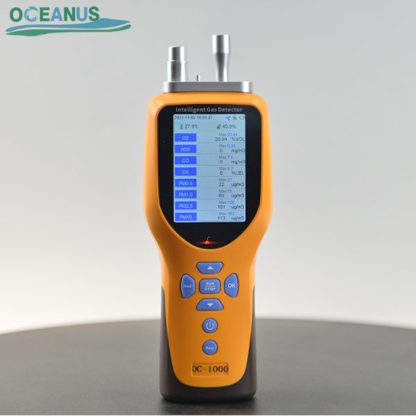 OC-1000 Handheld H2S Gas Detector Electrochemical H2S Sensor Adjustable Suction Pump Two Stage Audible Visual Alarm With Optional Printer