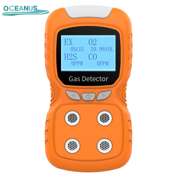Oceanus OC-840 Portable 4 in 1 Gas Detector, EX O2 H2S CO Monitor, Voice Alarm IP65 for Confined Space Safety Test