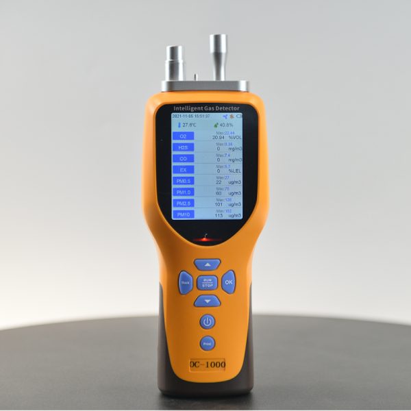OC-1000 Handheld 5-in-1 Gas Detector O2 CO CO2 H2S PM Real-time Dust & Toxic Gas Analyzer for Factory Safety Inspection