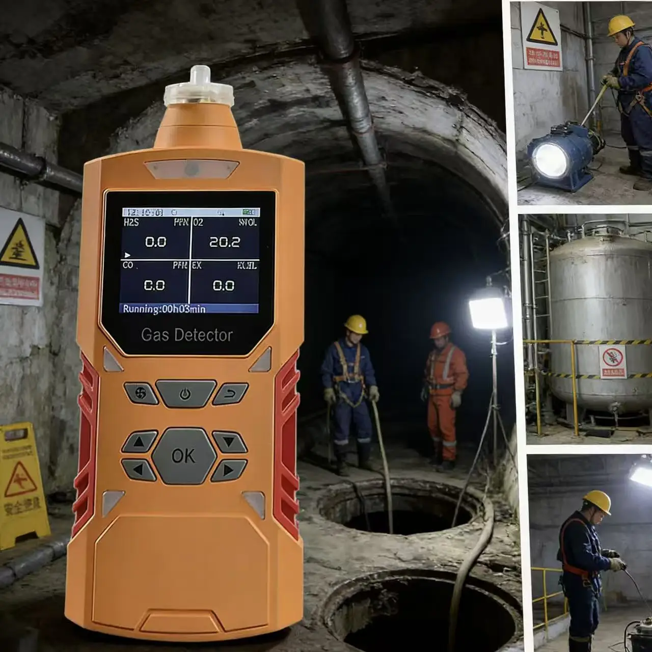Pump-type OC-901Toxic Gas Detector CO2 TVOC Combustible Gas Tester 4000mAh Long Battery for Wastewater Treatment Plant Detection - Image 2
