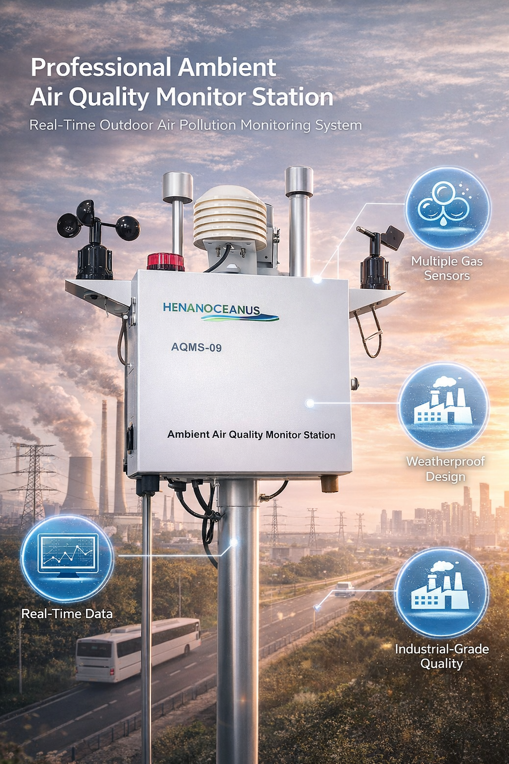 Russian version AQMS-09 All-in-one Ambient Air Quality Station for Urban Road Park Air Assessment - Image 4