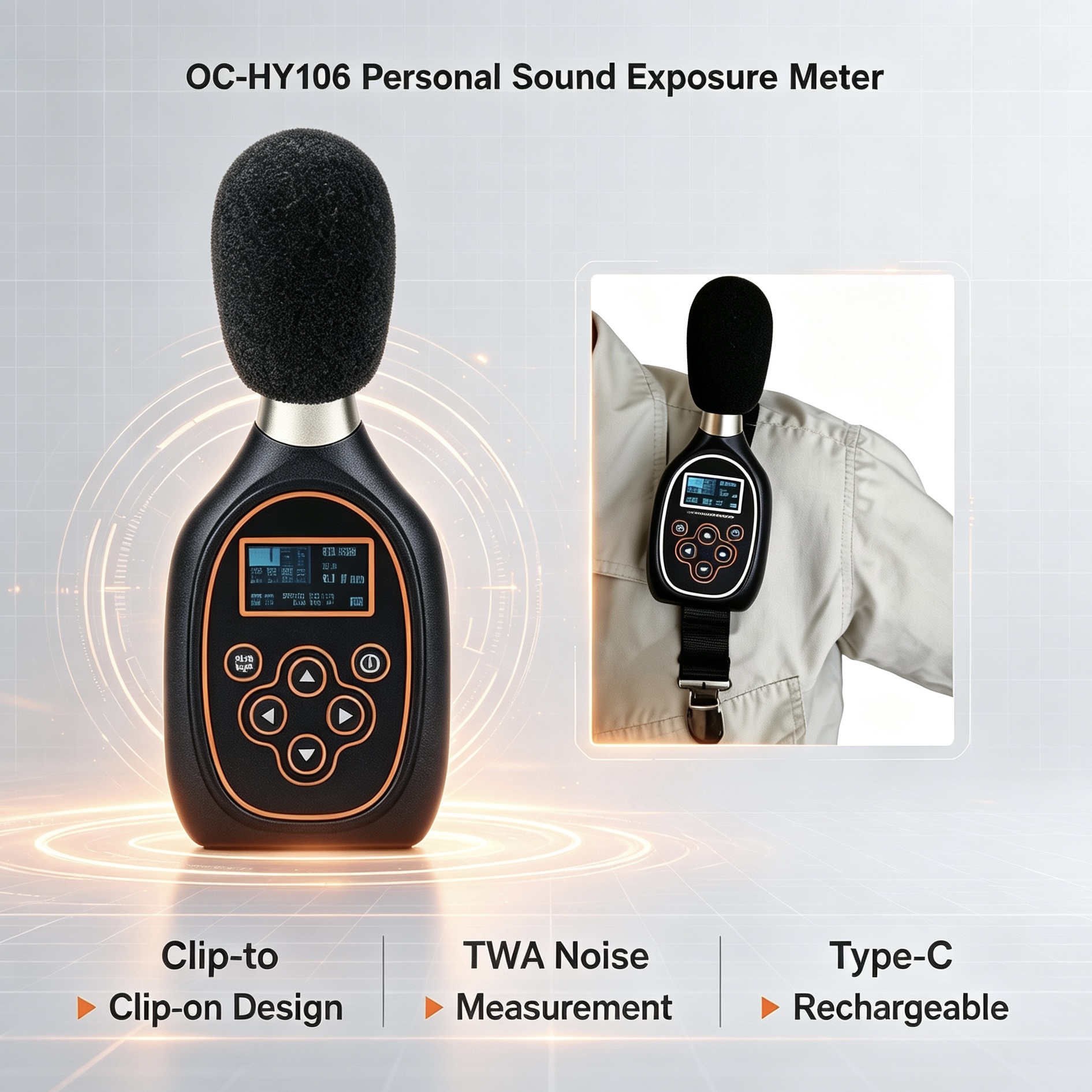 Clip-on OC-HY106 Personal Sound Exposure Meter - Image 2