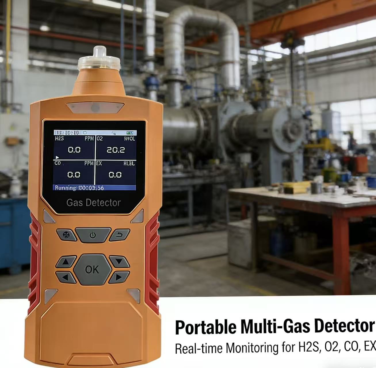 Portable Multi Gas Detector Argon CO2 O2 H2S LEL Gas Analyzer