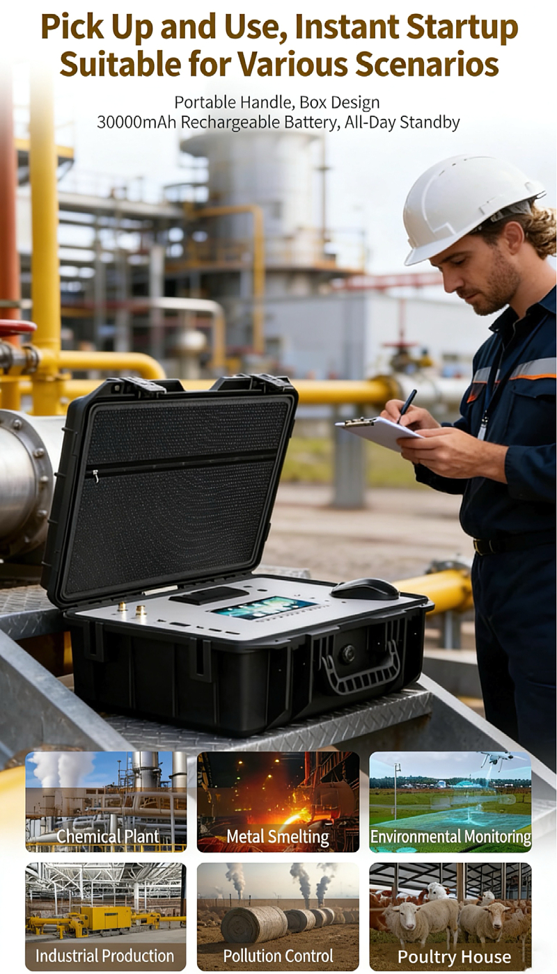 OC‑2400S Multi Portable Gas Analyzer, Suitcase‑style On‑site Gas Monitoring Detector - Image 4