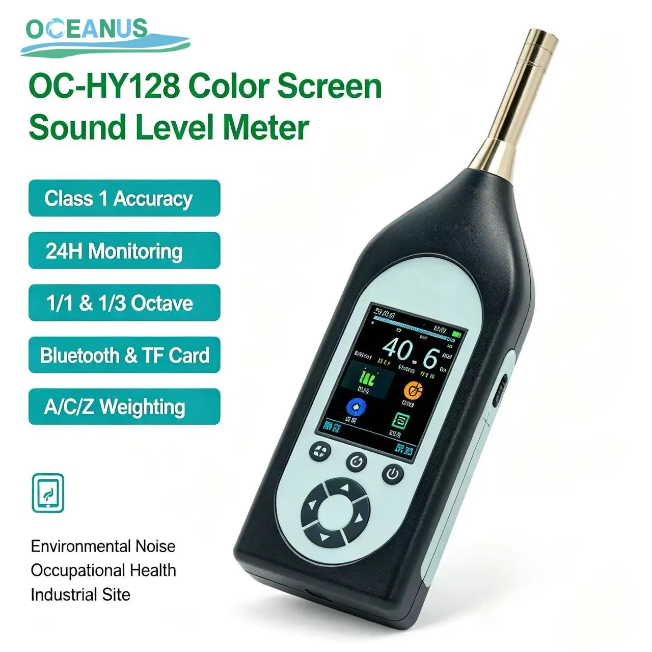 OC-HY128 Noise Meter Class1 Statistical Sound Level Recorder for Construction Site Noise Supervision - Image 2