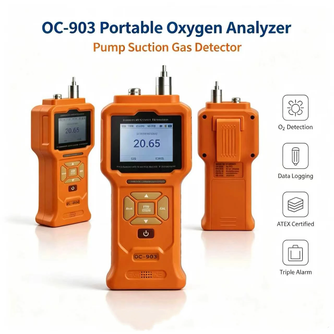 Explosion Proof Portable CO2 O2 Gas Detector with Data Logging Function - Image 2