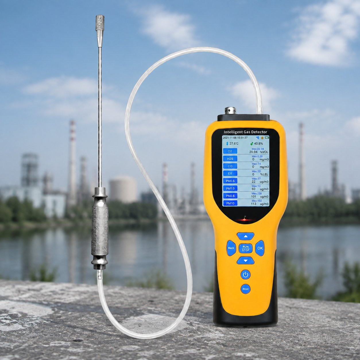 OC-1000 Handheld 5-in-1 Gas Detector O2 CO CO2 H2S PM Real-time Dust & Toxic Gas Analyzer for Factory Safety Inspection - Image 3